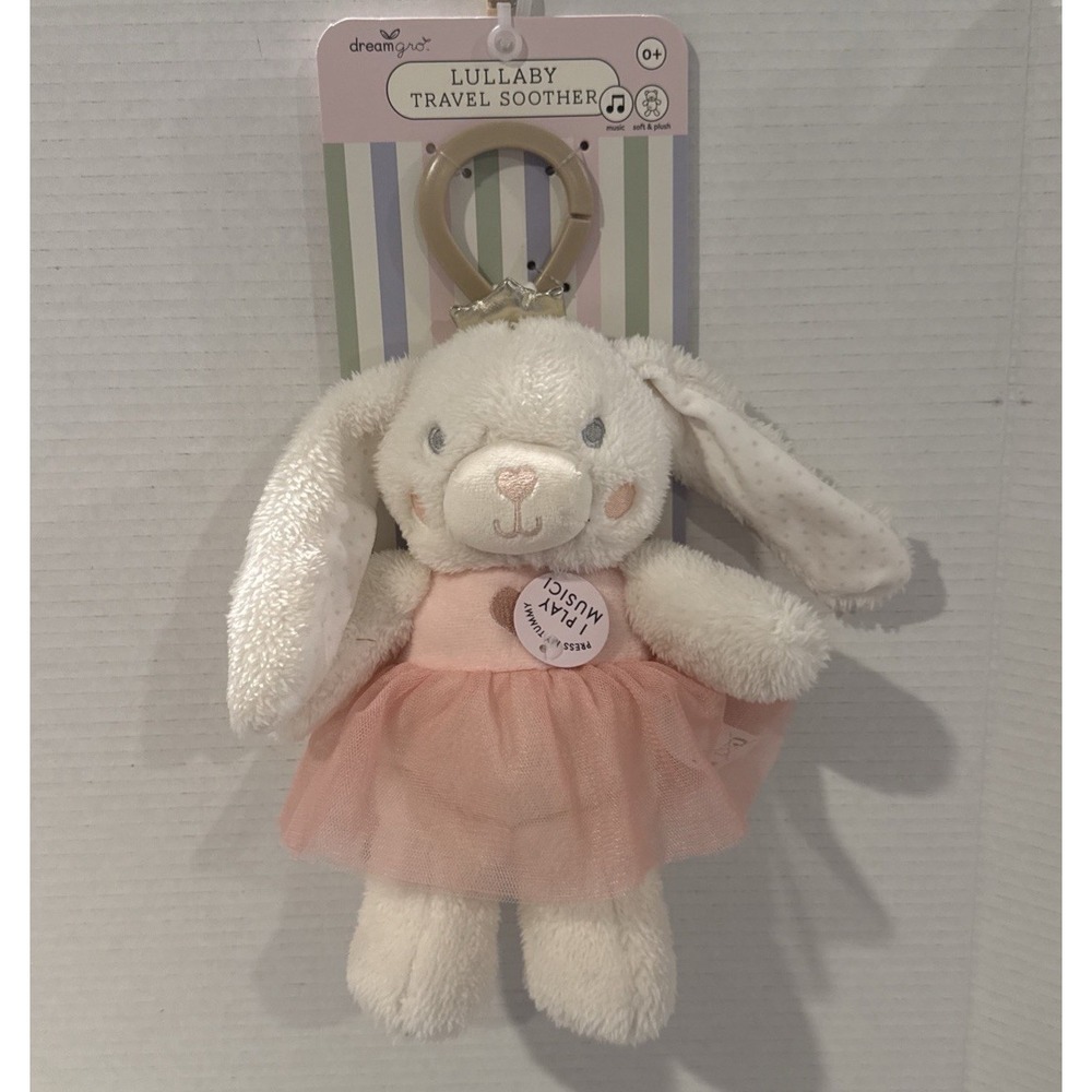 NWT Dreamgro Lullaby Bunny Ballerina Musical Comfort Soother Musical Lovey Plush